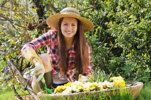 Van with gardening tools illustrating load-based and cubic-yard waste removal